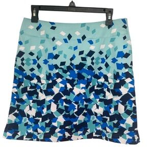 Lija Blue Geometric Skort EUC 8